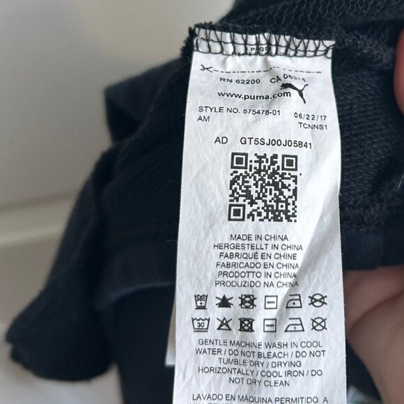 PUMA GLAM OVERSIZED HOODED DRESS XL Black w/ Metallic Gold Logo Sport Casual - Picture 7 of 12